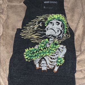 Vans . Hi / low skull crop top